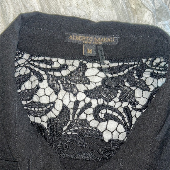 Alberto Makali M long sleeve Elegant Black Lace Shoulder Women's Top - Picture 8 of 8